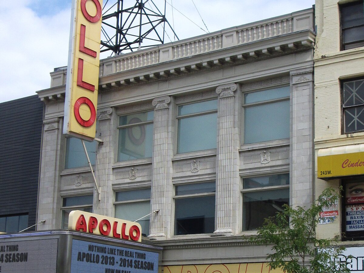 The Apollo Theater facade and sign on West 125th Street
