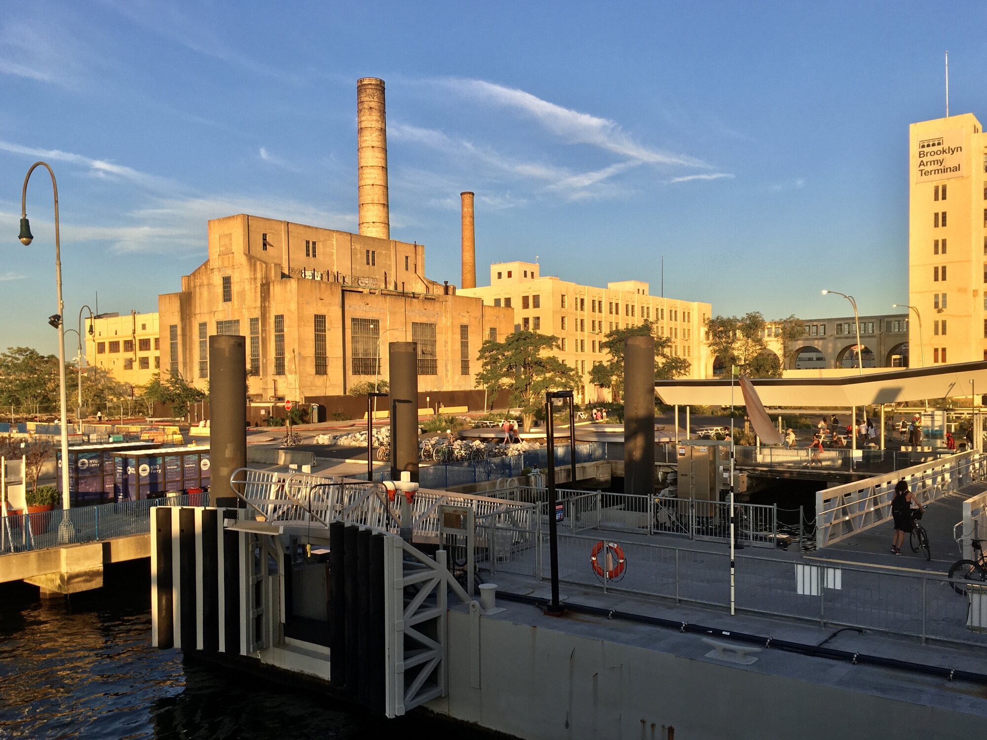 Brooklyn Army Terminal seen from the ferry terminal in 2020.