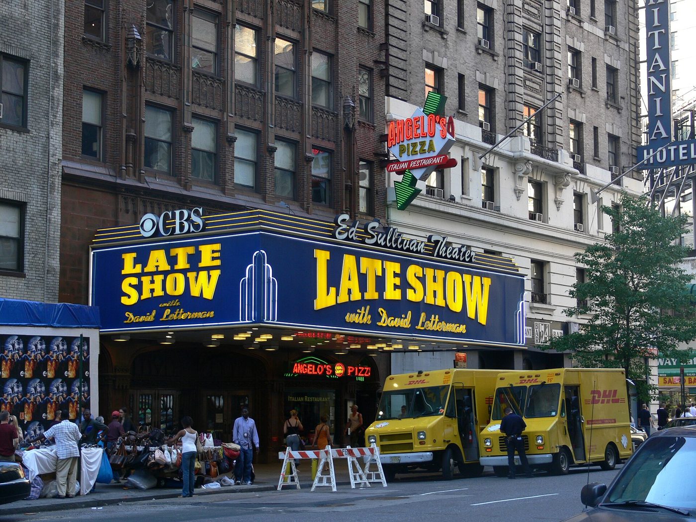 The Ed Sullivan Theater marquee for the Late Show with David Letterman on Broadway in Manhattan, 2007