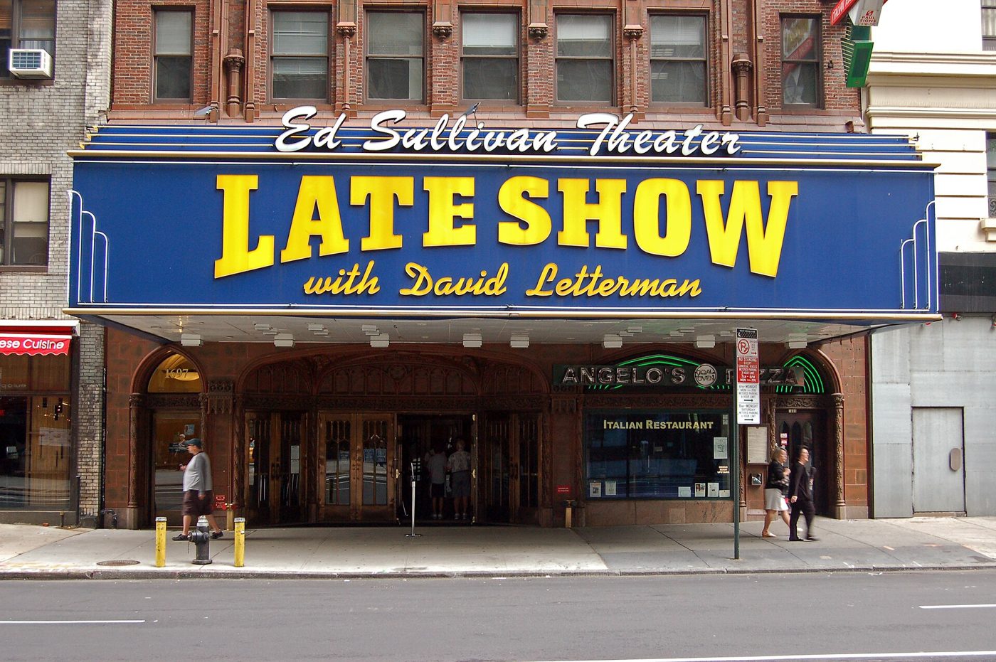 The Ed Sullivan Theater marquee for the Late Show with David Letterman on Broadway in Manhattan, June 2009