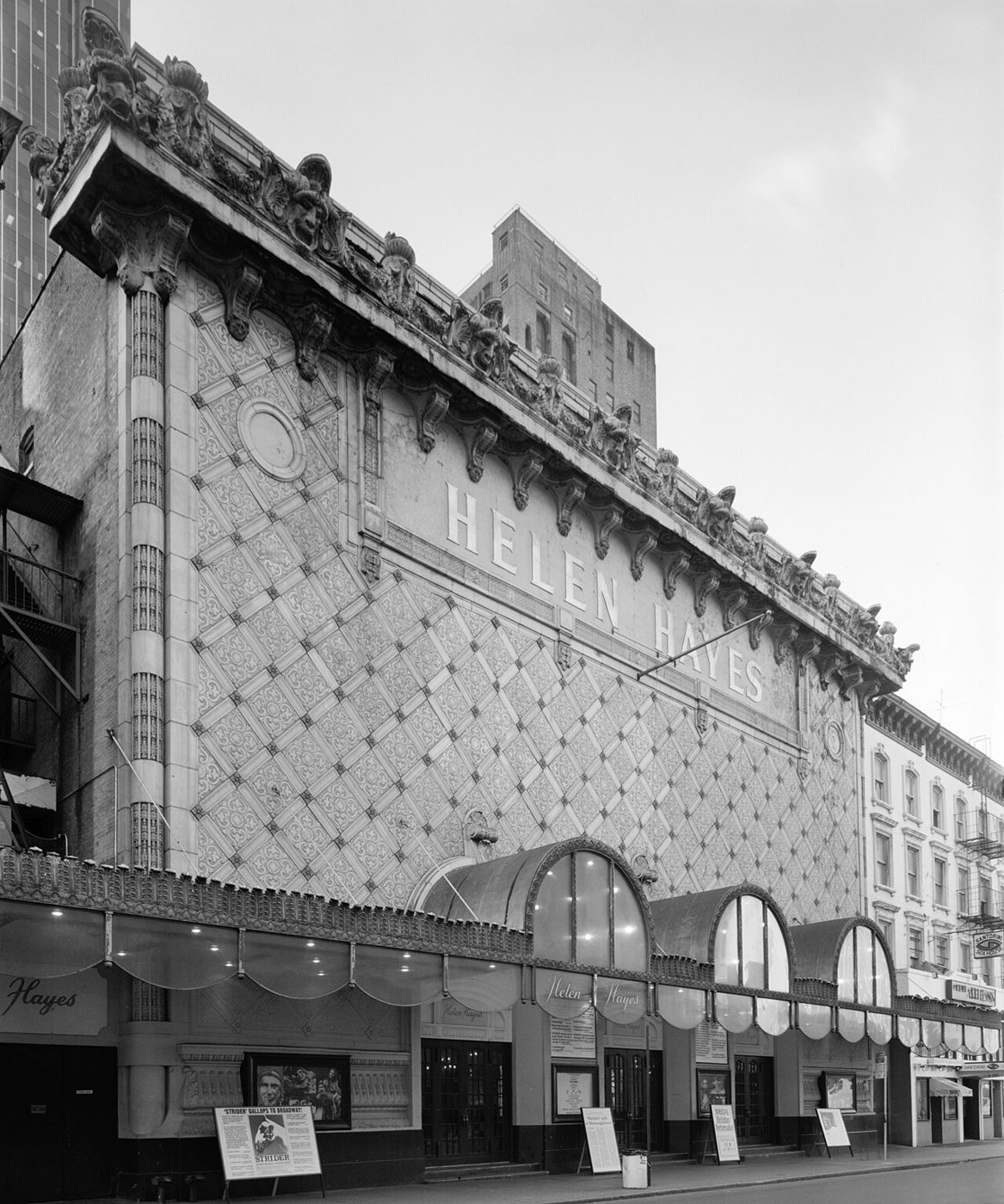 The Helen Hayes Theatre at 210 West 46th Street in Manhattan in December 1979 before its demolition