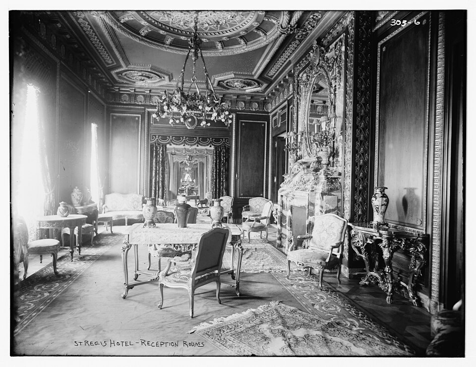 Historic reception room in the St. Regis Hotel