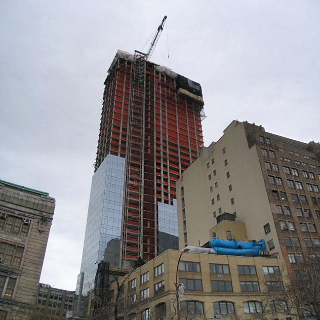 Trump SoHo tower under construction at 246 Spring Street in Manhattan in January 2008